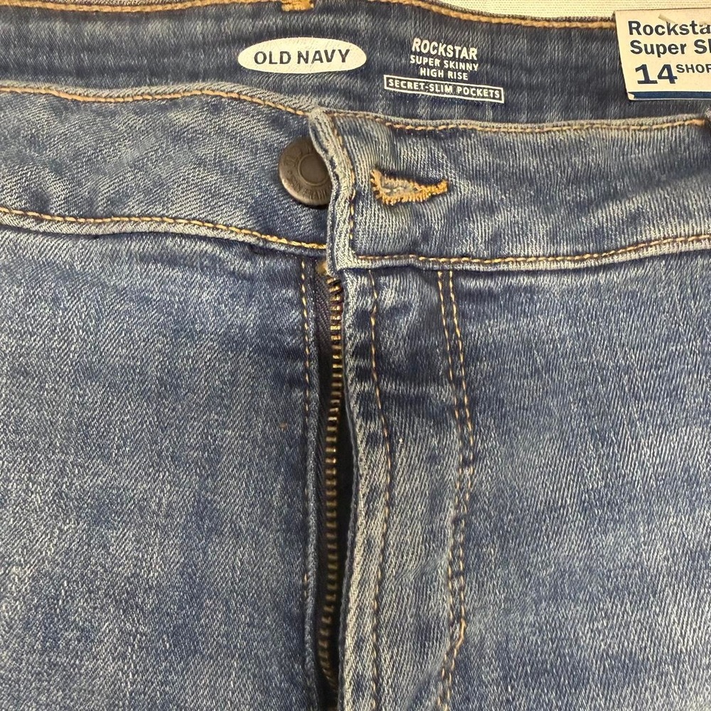 Old Navy NWT blue Rockstar super skinny jeans Size 14 short - Picture 2 of 7